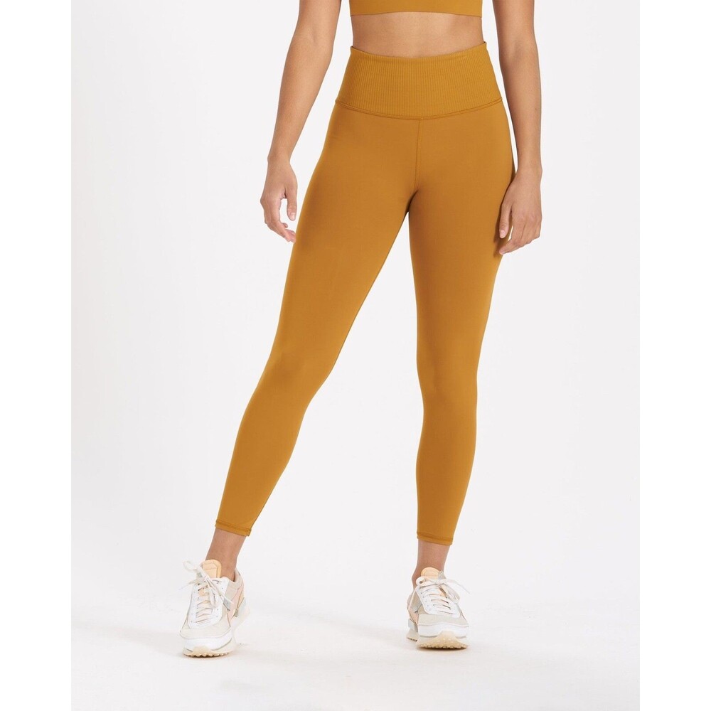 Vuori Ultra High Rise Rib Studio Stretch Leggings Dark Golden Mustard Yellow  XS